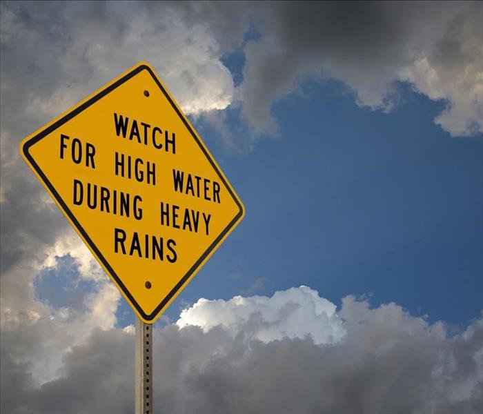 Sign "Watch for high water during heavy rains"